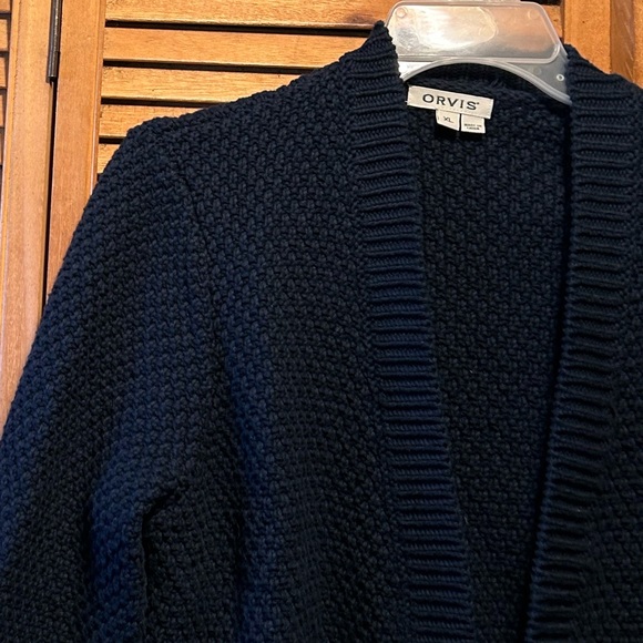 Orvis Navy Blue Chunky Knit Cardigan - Picture 5 of 16